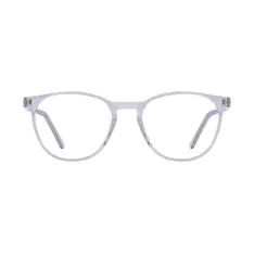Round Transparent Gray Eyeglasses