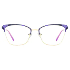 Square Purple/Gold Eyeglasses