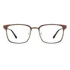 Rectangle Brown Eyeglasses