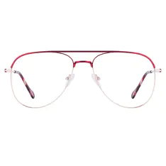 Aviator Red/Gold Eyeglasses