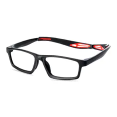 Rectangle Black/Orange Eyeglasses