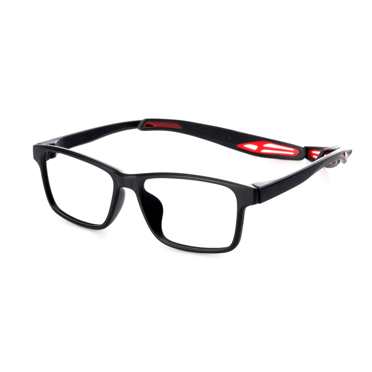 Rectangle Black/Red Sport Eyeglasses