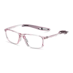 Rectangle Transparent Pink Sport Eyeglasses