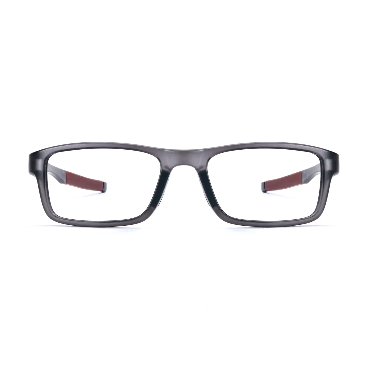Rectangle Bright Gray/Wine Sport Eyeglasses