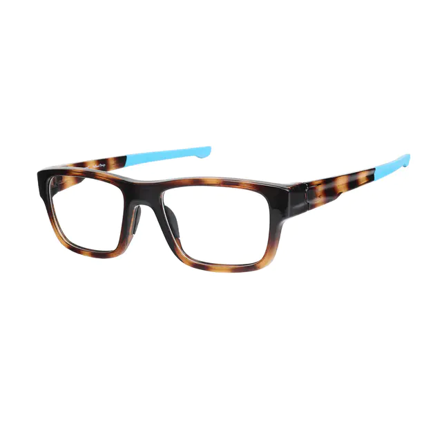 Rectangle Tortoiseshell/Blue Eyeglasses