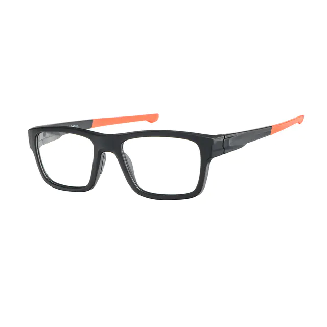 Rectangle Black/Orange Eyeglasses