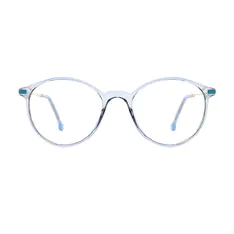 Oval Transparent Blue Eyeglasses