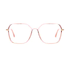 Square Transparent Pink Eyeglasses