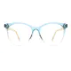 Round Gradient Blue Eyeglasses