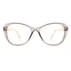 Oval Gray Eyeglasses