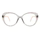 Oval Gray Eyeglasses