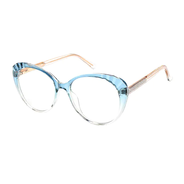 Oval Gradient Blue Eyeglasses