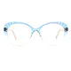 Oval Gradient Blue Eyeglasses
