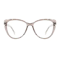 Cat-eye Transparent Gray Eyeglasses