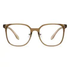 Square Transparent Brown Eyeglasses