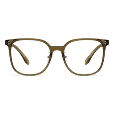 Square Transparent Green Eyeglasses