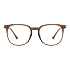 Square Transparent Brown Eyeglasses