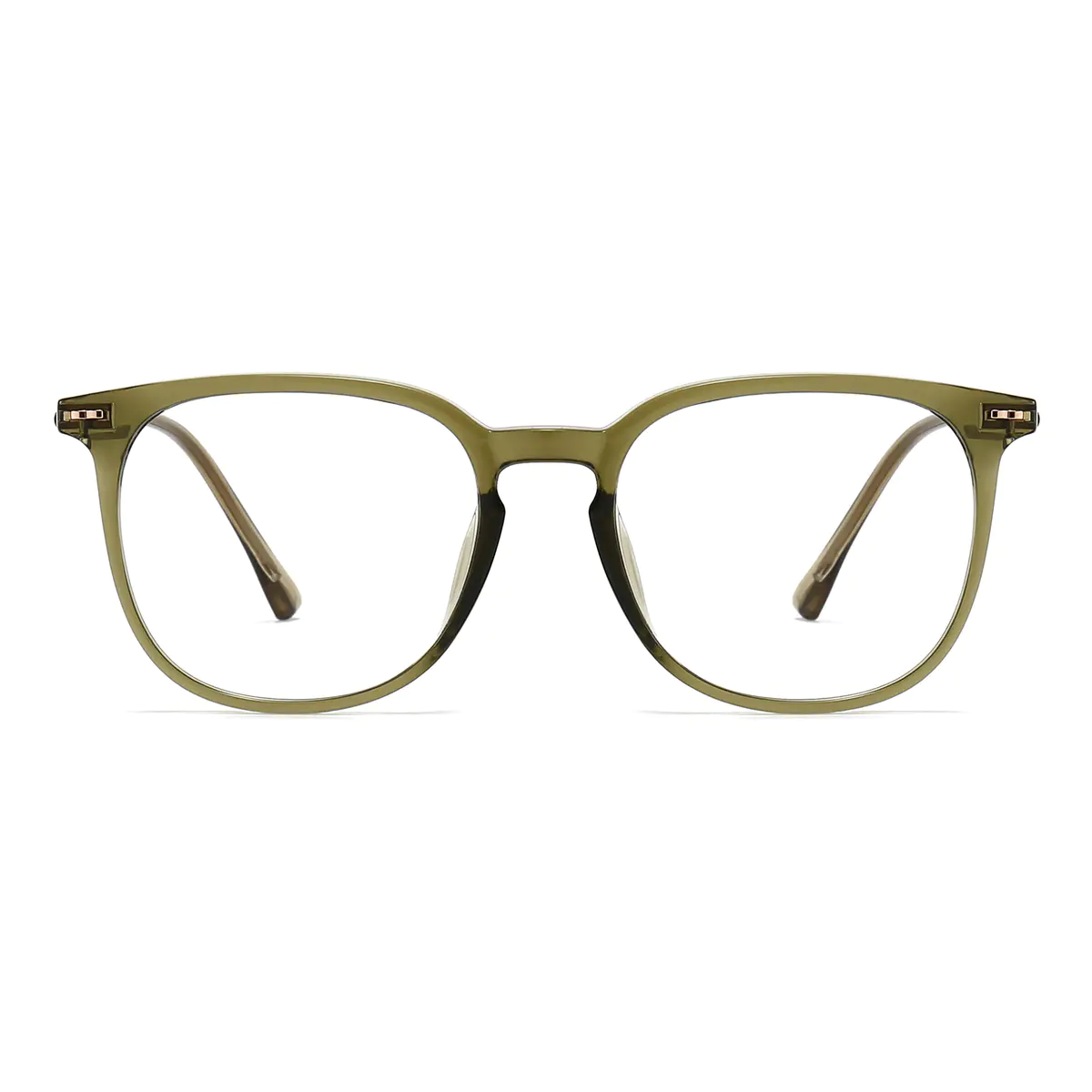 Square Transparent Green Eyeglasses