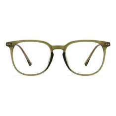 Square Transparent Green Eyeglasses
