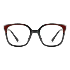 Square Black/Red Eyeglasses