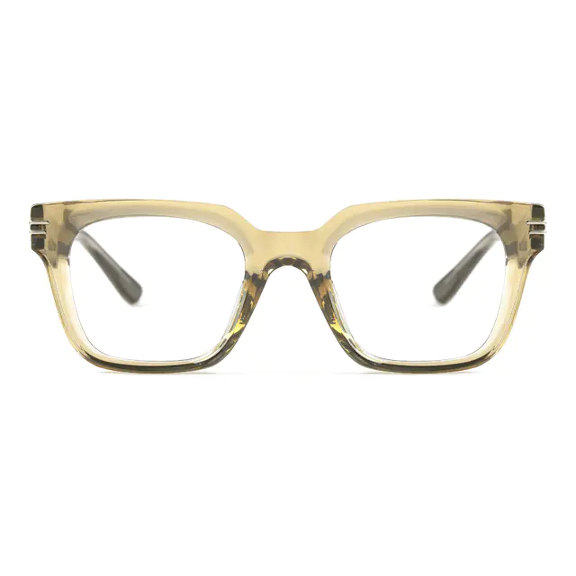 Square Olive Green Eyeglasses