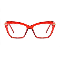 Cat-eye Transparent Red Eyeglasses