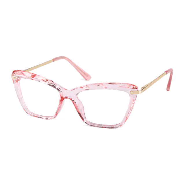 Cat-eye Transparent Pink Eyeglasses
