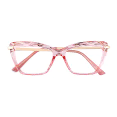 Cat-eye Transparent Pink Eyeglasses
