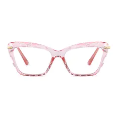 Cat-eye Transparent Pink Eyeglasses