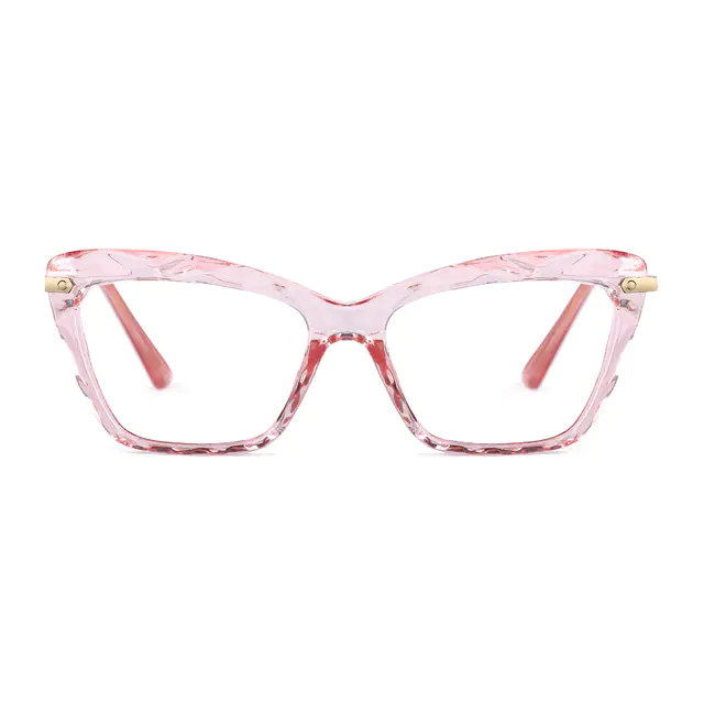Cat-eye Transparent Pink Eyeglasses