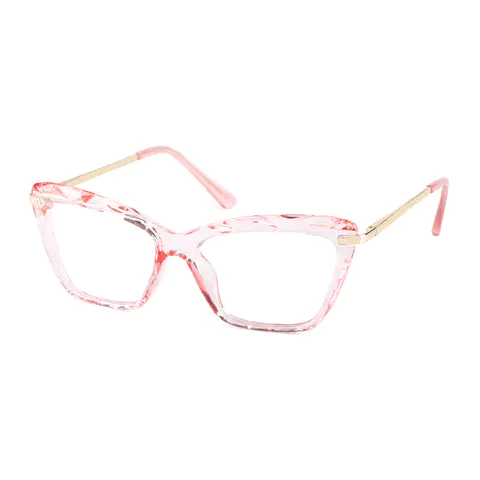 Cat-eye Transparent Pink Eyeglasses
