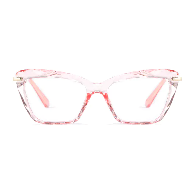 Cat-eye Transparent Pink Eyeglasses