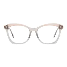 Square Transparent Brown/Gray Eyeglasses