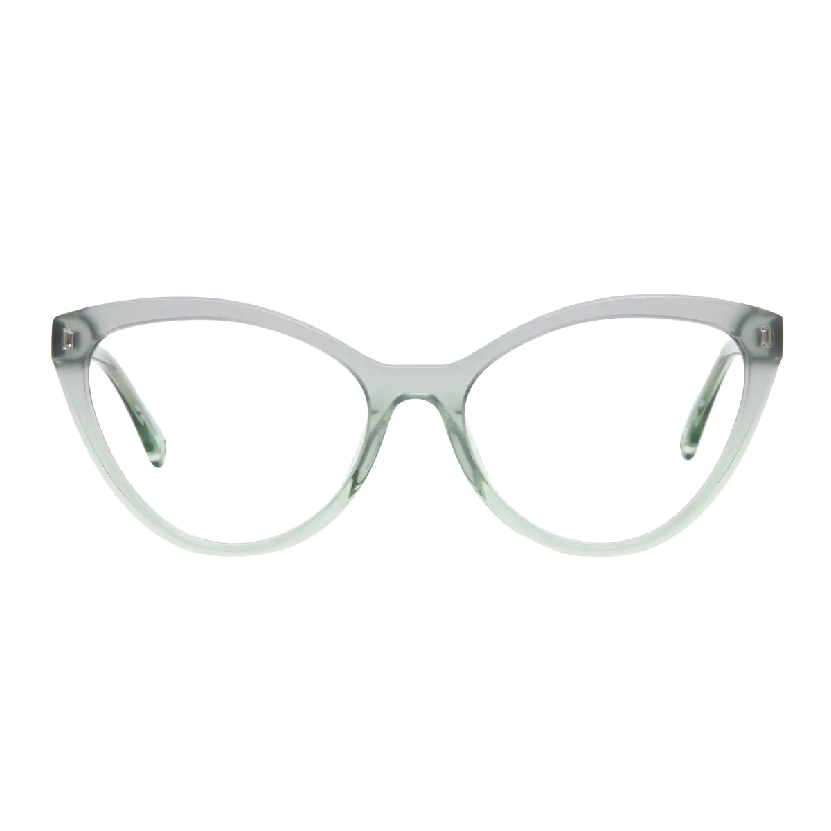 Cat-eye Gradient Gray/Green Eyeglasses