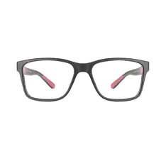 Rectangle Black/Red Sport Eyeglasses