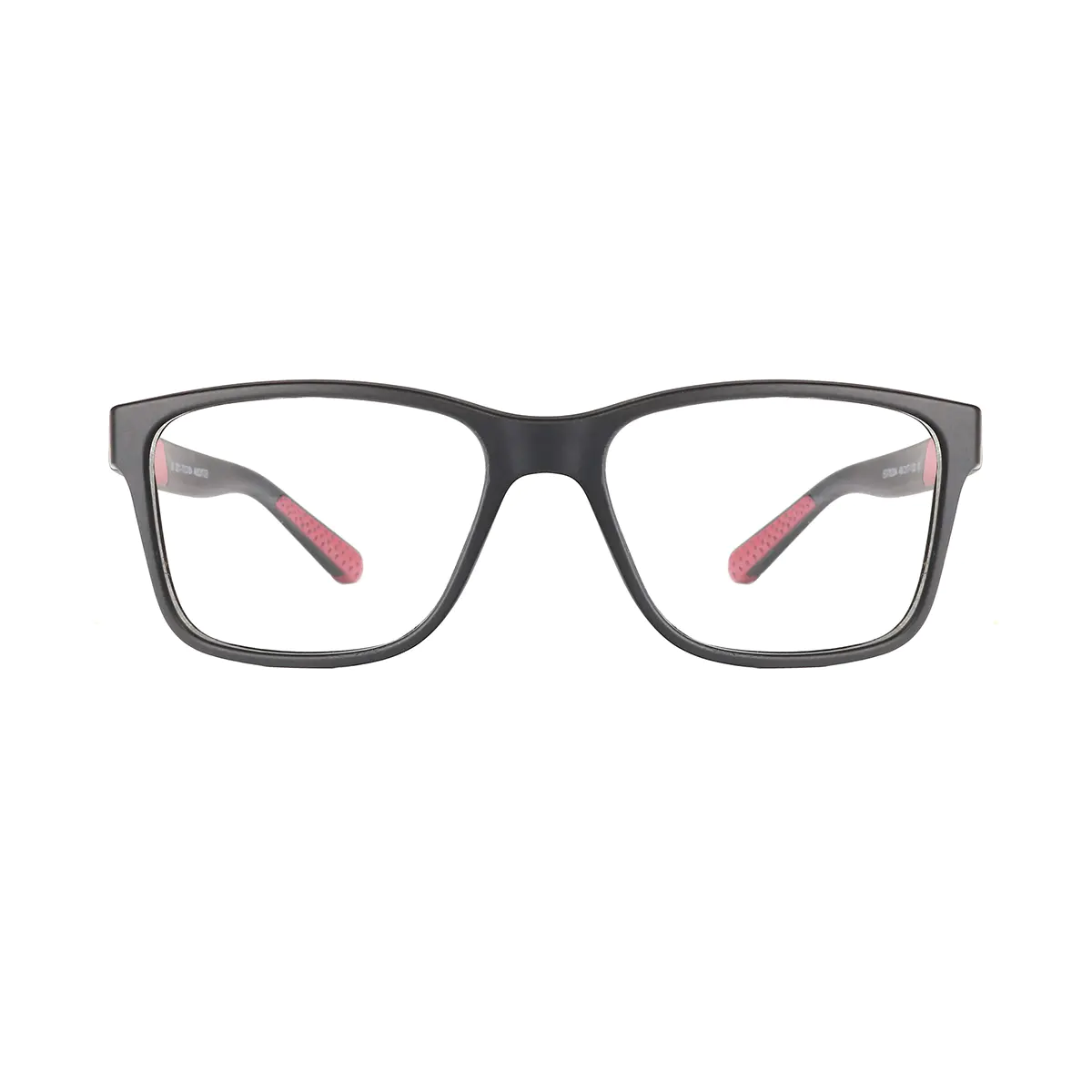 Rectangle Black/Red Sport Eyeglasses