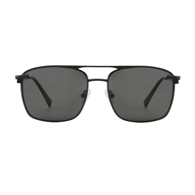 Square Black Clip-On Sunglasses
