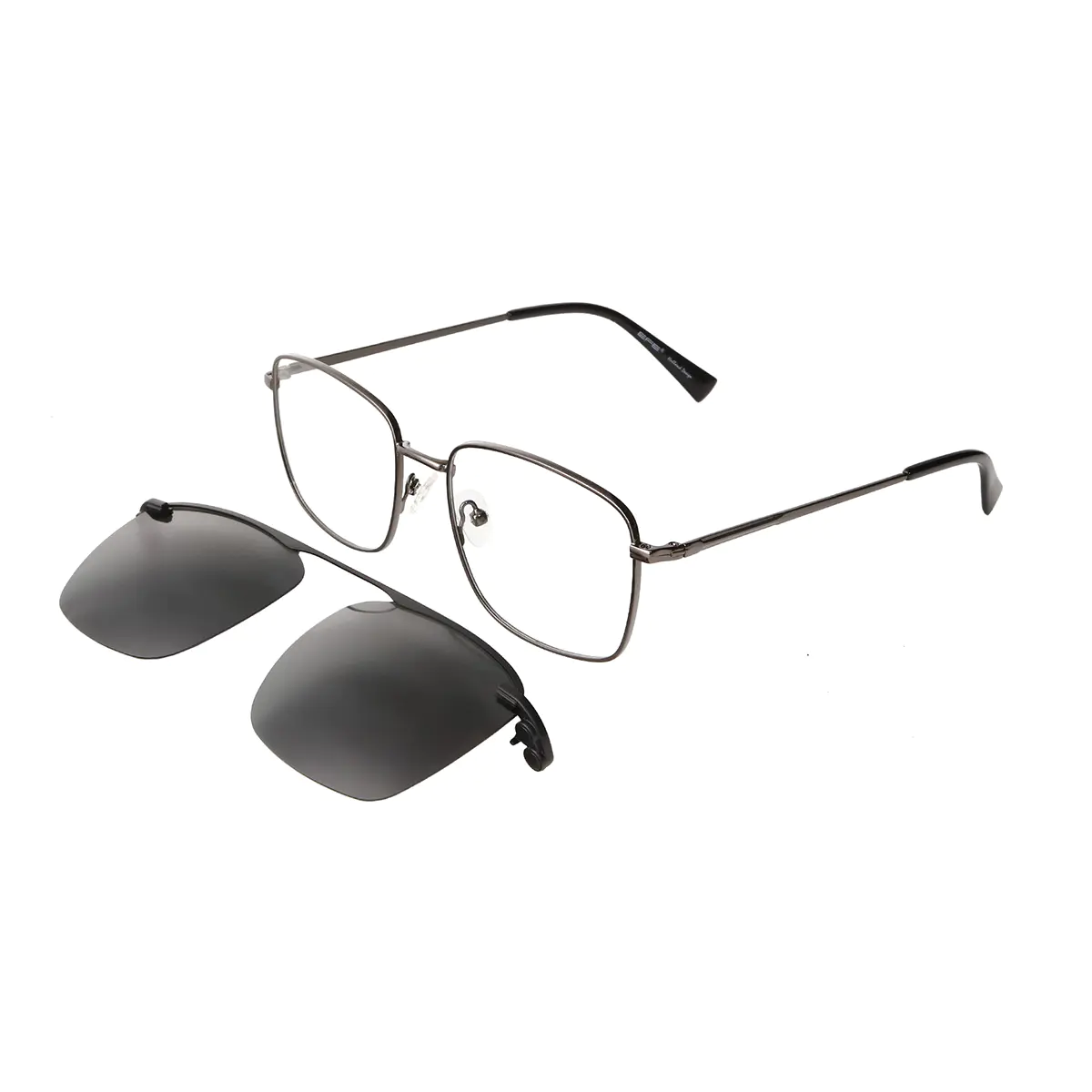 Square Gun Clip-On Sunglasses