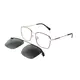 Square Black/Gold Clip-On Sunglasses