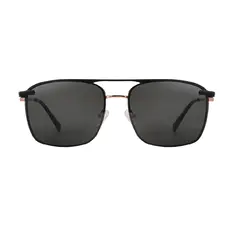 Square Black/Gold Clip-On Sunglasses