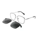 Square Black/Silver Clip-On Sunglasses