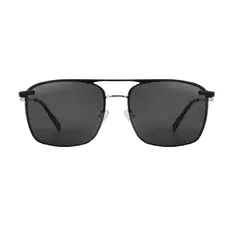 Square Black/Silver Clip-On Sunglasses