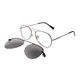 Aviator Gray Clip-On Sunglasses