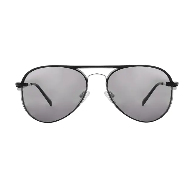 Aviator Black/Silver Clip-On Sunglasses