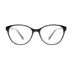 Oval Transparent Blue Eyeglasses