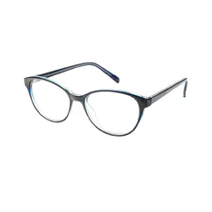 Oval Transparent Blue Eyeglasses