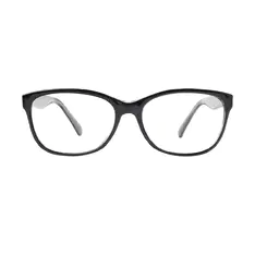 Oval Transparent Black Eyeglasses