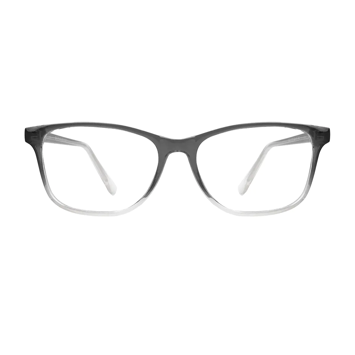 Rectangle Transparent Gray Eyeglasses
