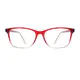 Rectangle Transparent Red Eyeglasses