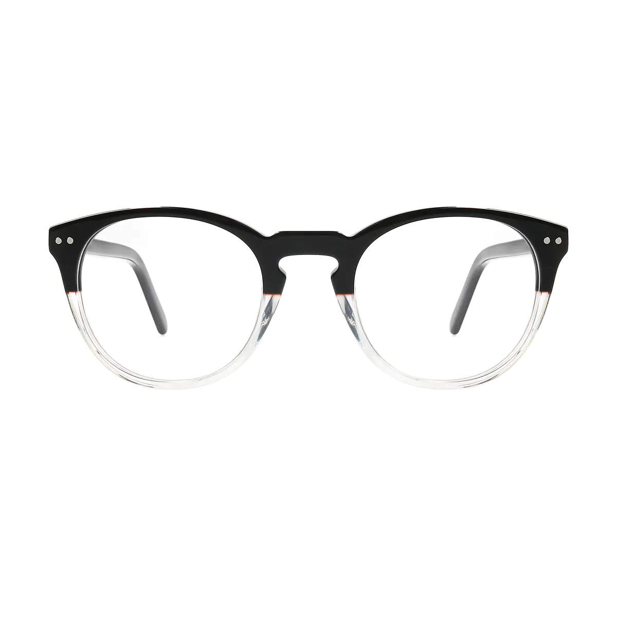 Oval Black/Clear Eyeglasses